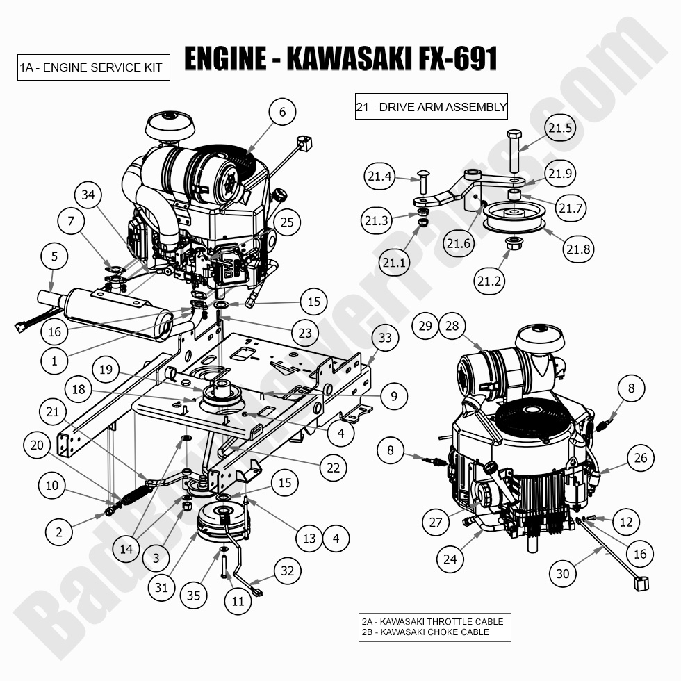 2646 - Bad Boy Mower Parts Lookup > 2021 > Revolt > Engine - Kawasaki FX691V